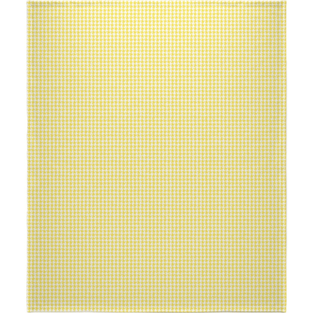 Happy Houndstooth Blanket, Plush Fleece, 50x60, Yellow, Lemon