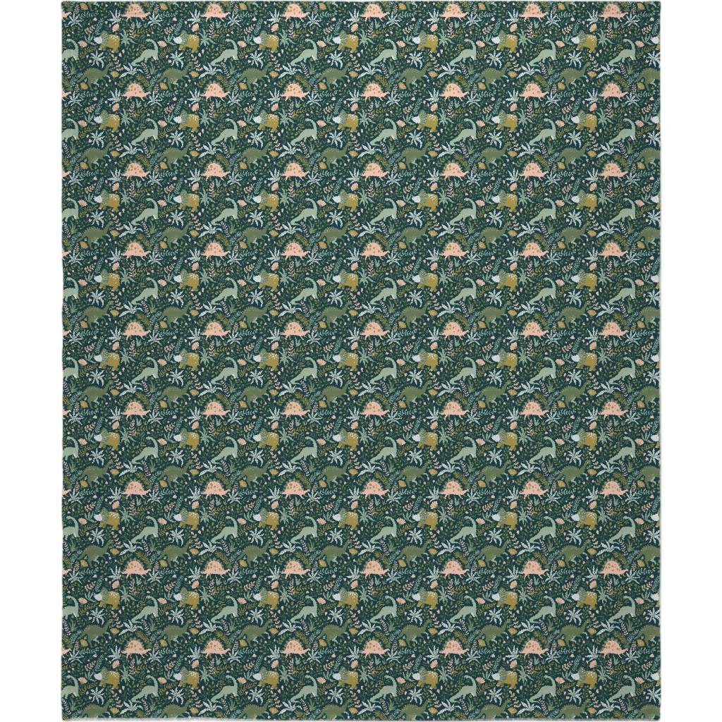 Dino - Green Blanket, Plush Fleece, 50x60, Green, Classic Green