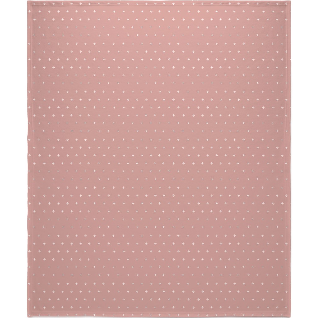 Plus on Dusty Pink Blanket, Plush Fleece, 50x60, Pink