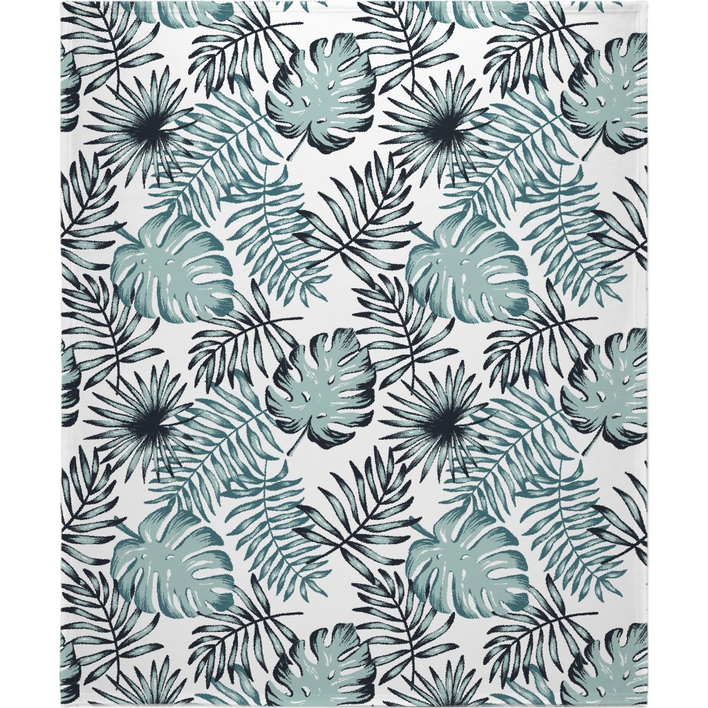 Tropical Leaves Green Picnic Blanket Shutterfly