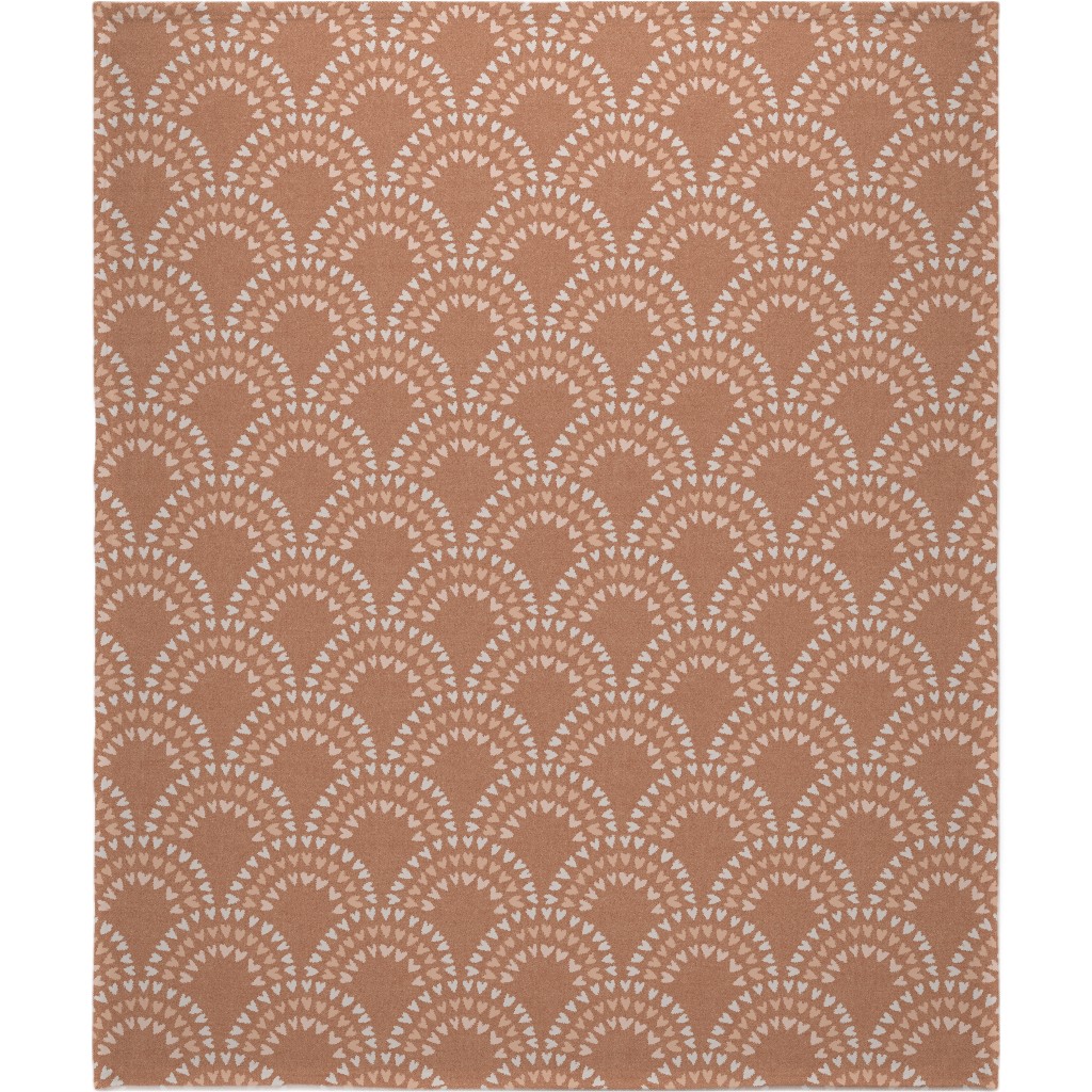 Scalloped Heart Rainbows - Pink Blanket, Plush Fleece, 50x60, Pink, Bright Pink