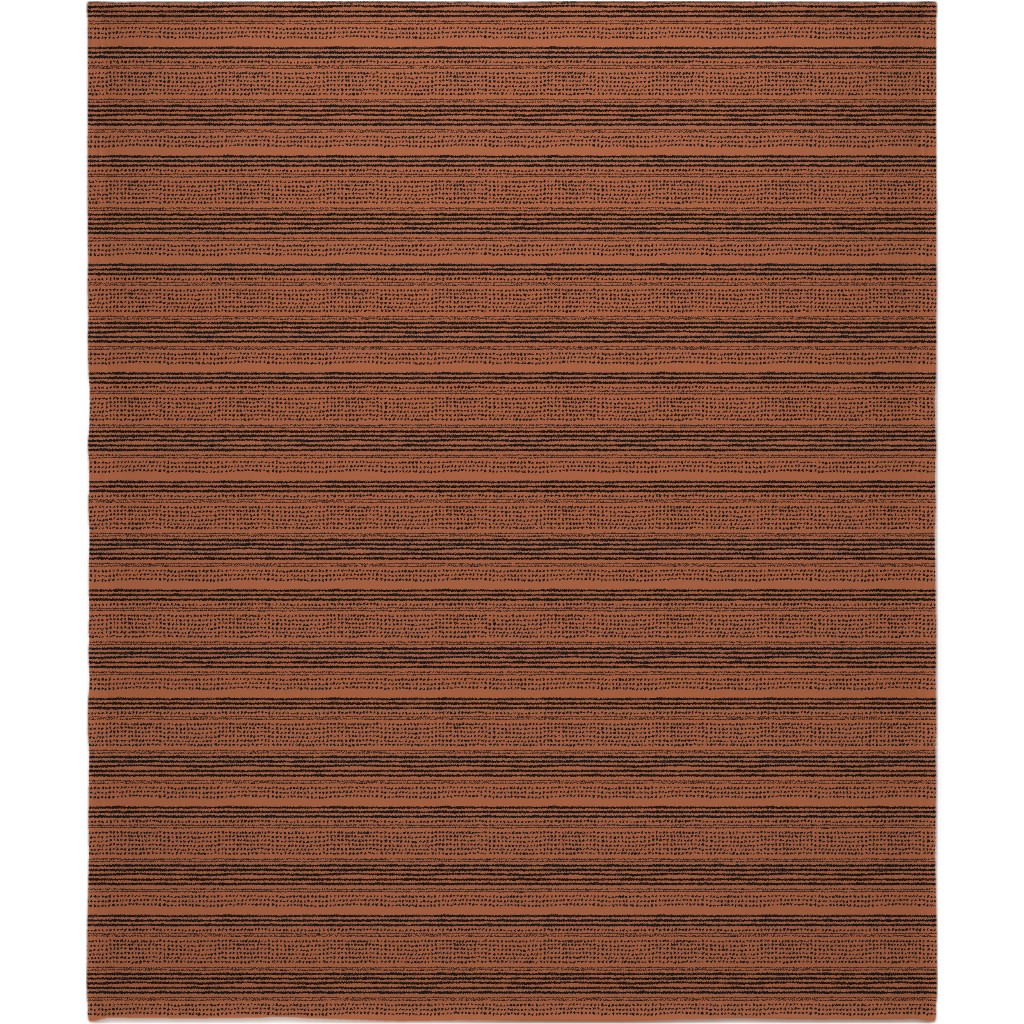 Minimal Mudcloth Blanket, Plush Fleece, 50x60, Red, Earth