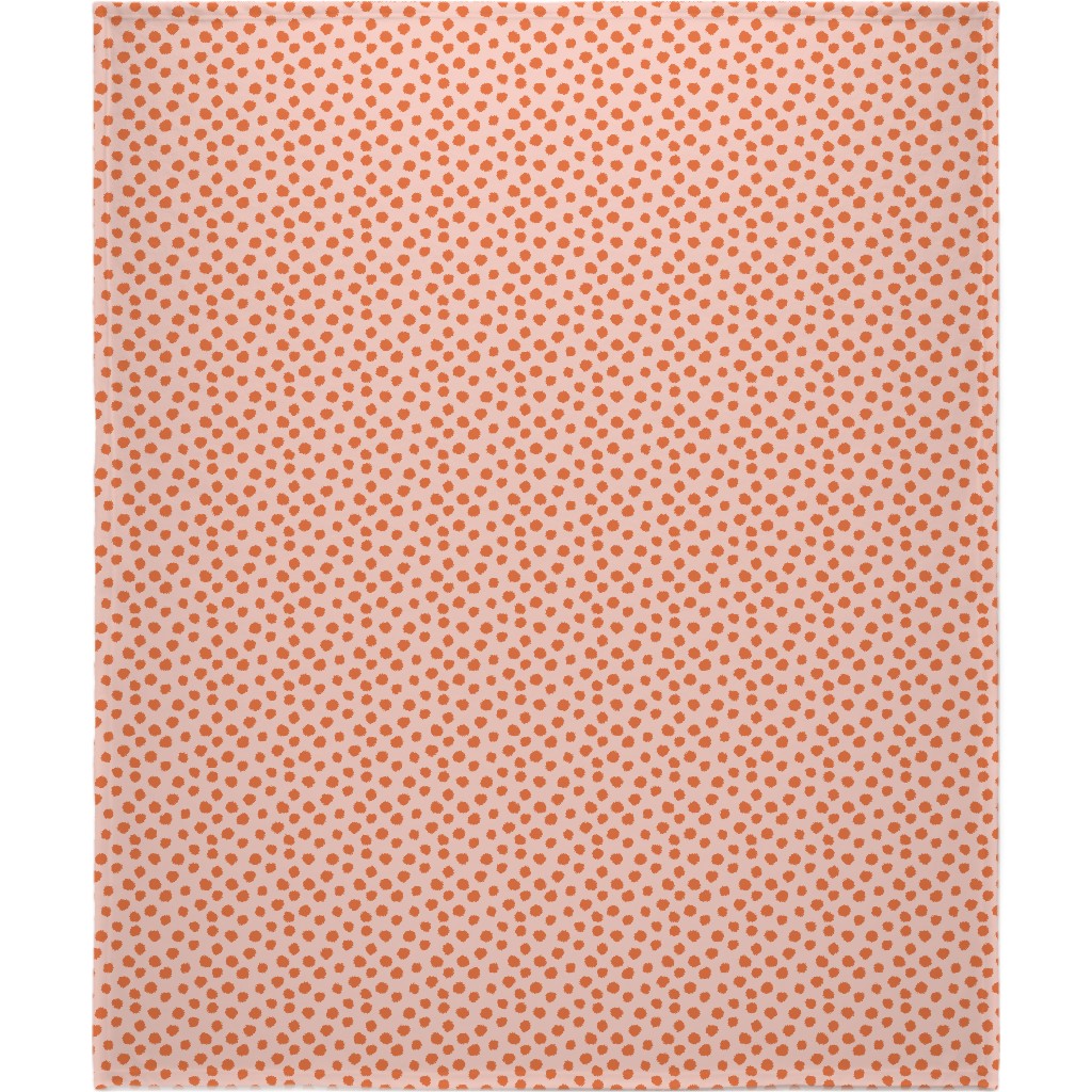 Dotty - Pink and Orange Blanket, Plush Fleece, 50x60, Pink, Bright Pink