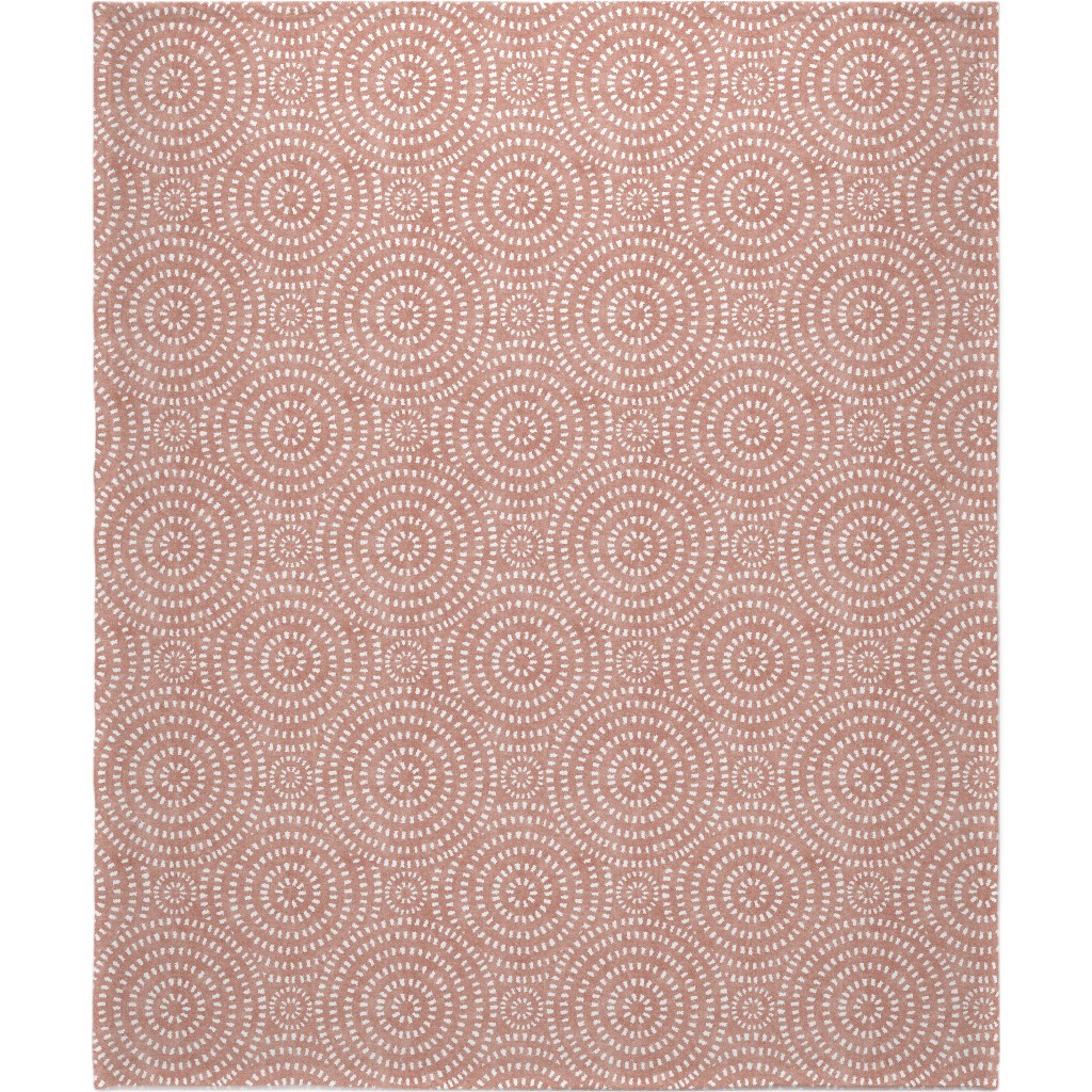 Bohemian Tiles - Circular - Pink Blanket, Plush Fleece, 50x60, Pink, Bright Pink