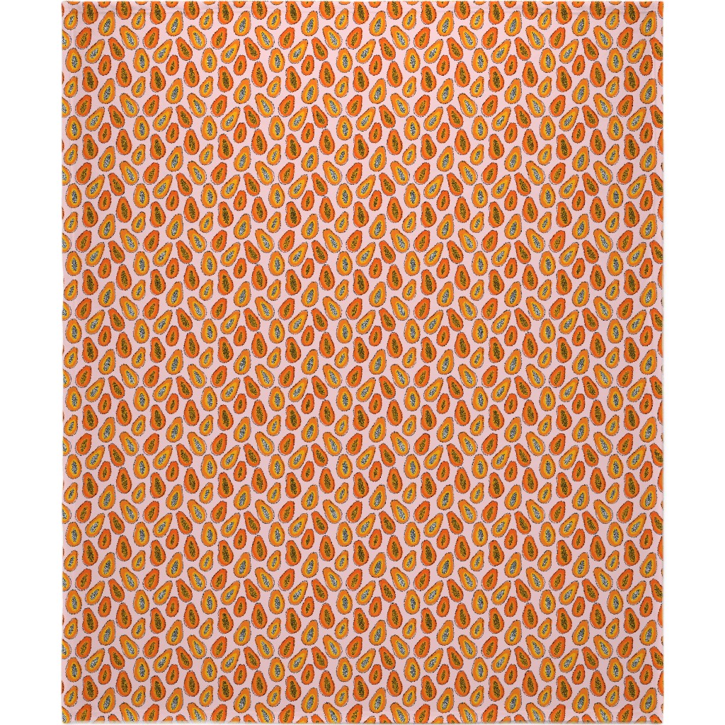 Abstract Papayas - Pink Blanket, Sherpa, 50x60, Pink