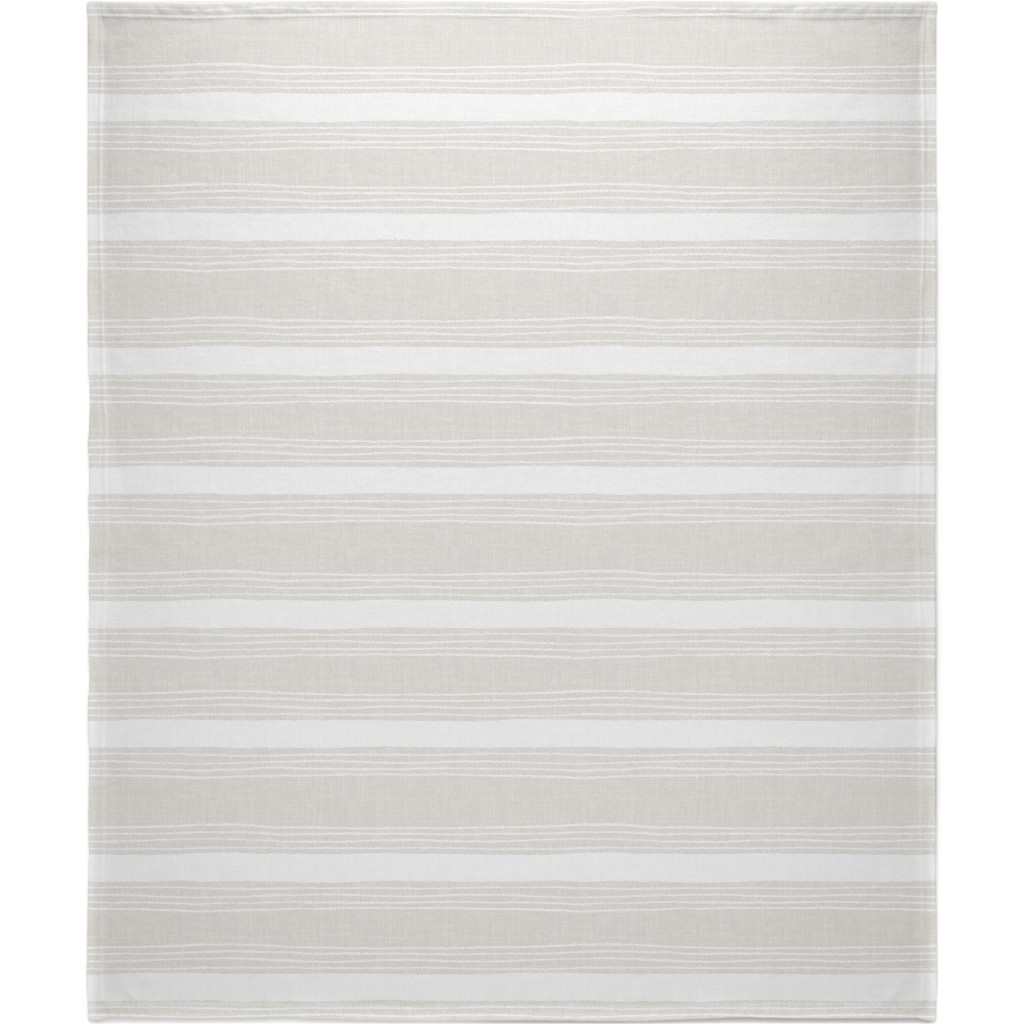 Rustic Stripe - Taupe Blanket, Sherpa, 50x60, Beige