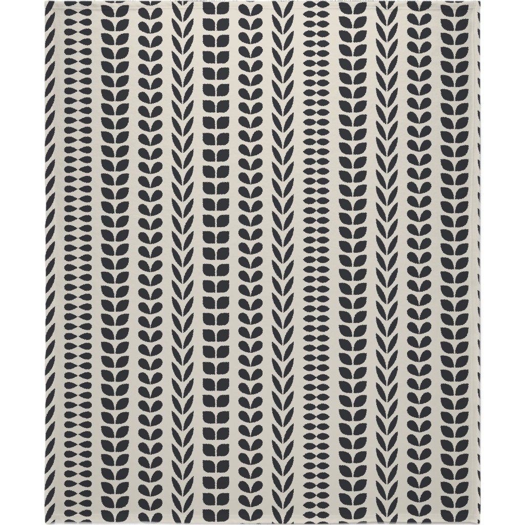 Minimalist Scandinavian Vines Blanket, Sherpa, 50x60, Beige, Pearl