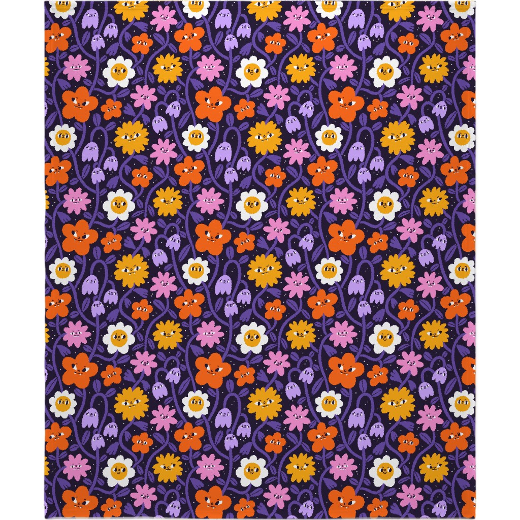 Extremely Wicked and Shockingly Evil Halloween Garden - Purple Blanket, Sherpa, 50x60, Purple