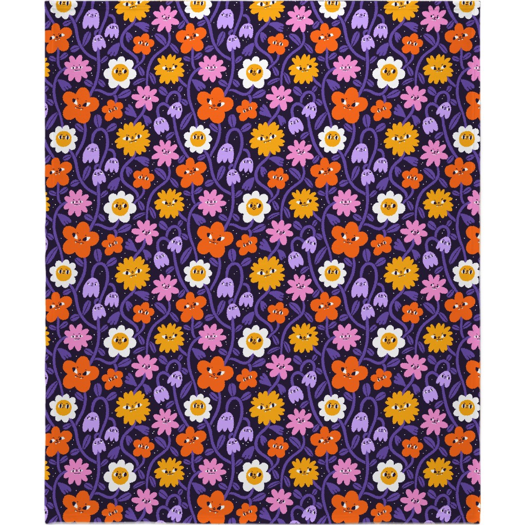 Extremely Wicked and Shockingly Evil Halloween Garden - Purple Blanket, Sherpa, 50x60, Purple, Purple