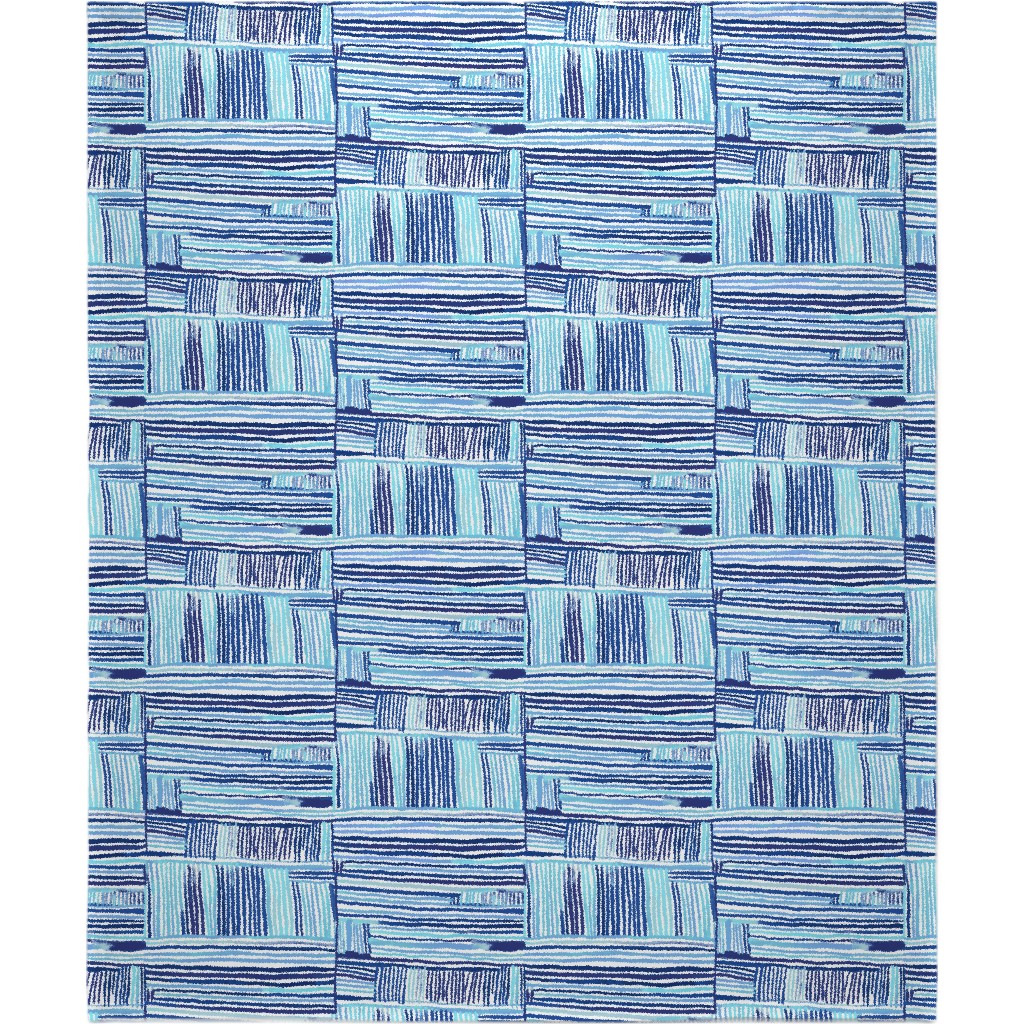 Linear Meditation Blanket, Sherpa, 50x60, Blue
