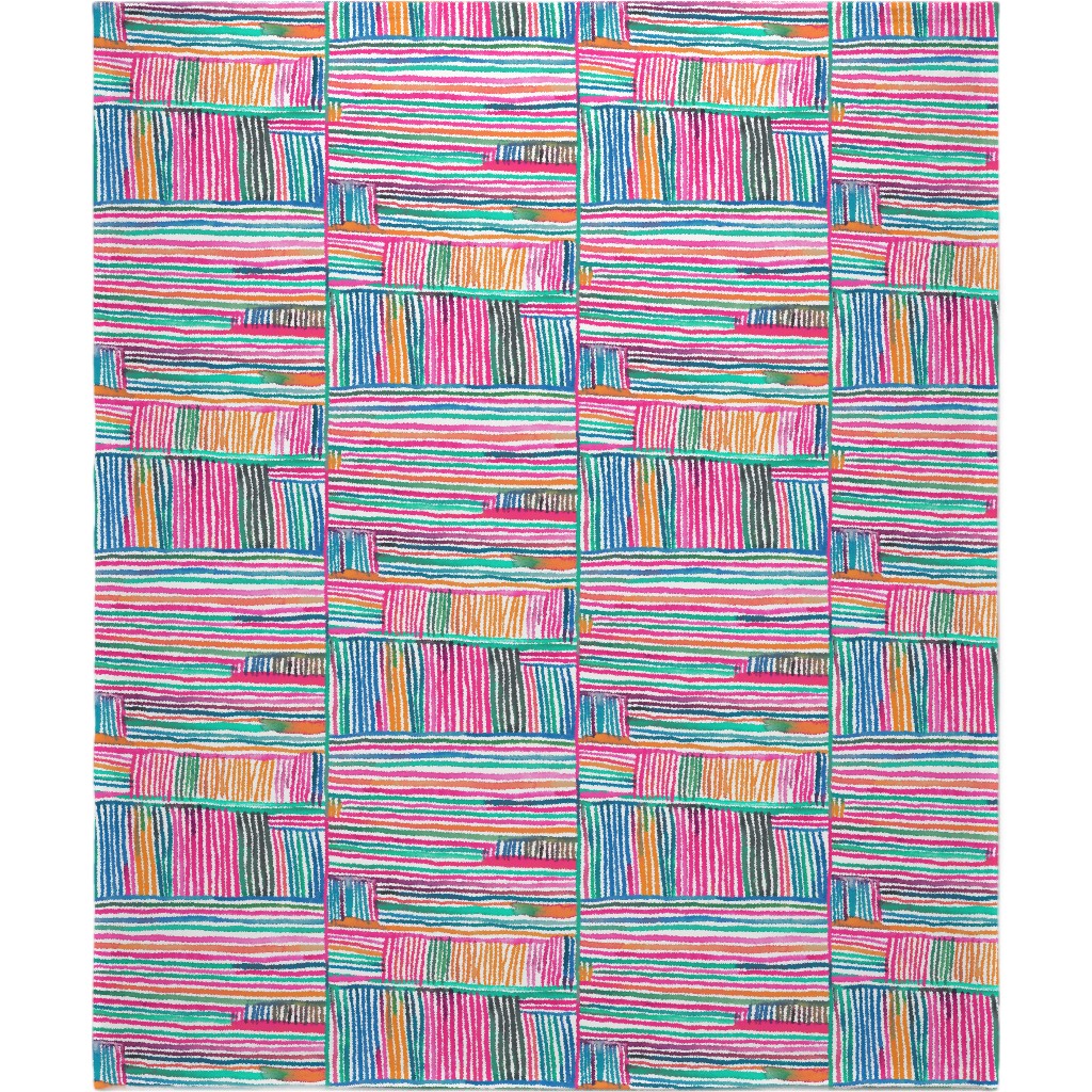 Linear Meditation Blanket, Sherpa, 50x60, Multicolor