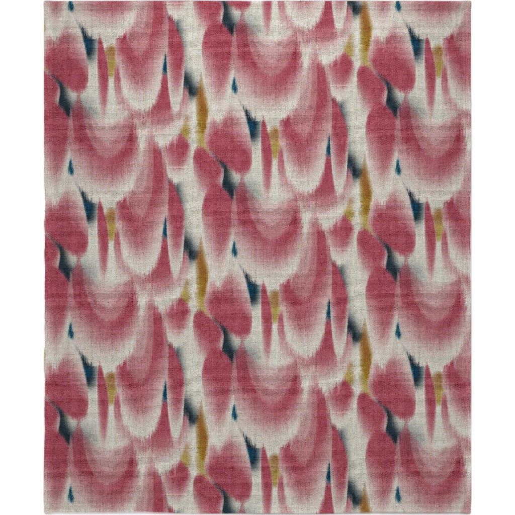 Shibori Wing Spots - Cherry Blanket, Sherpa, 50x60, Pink