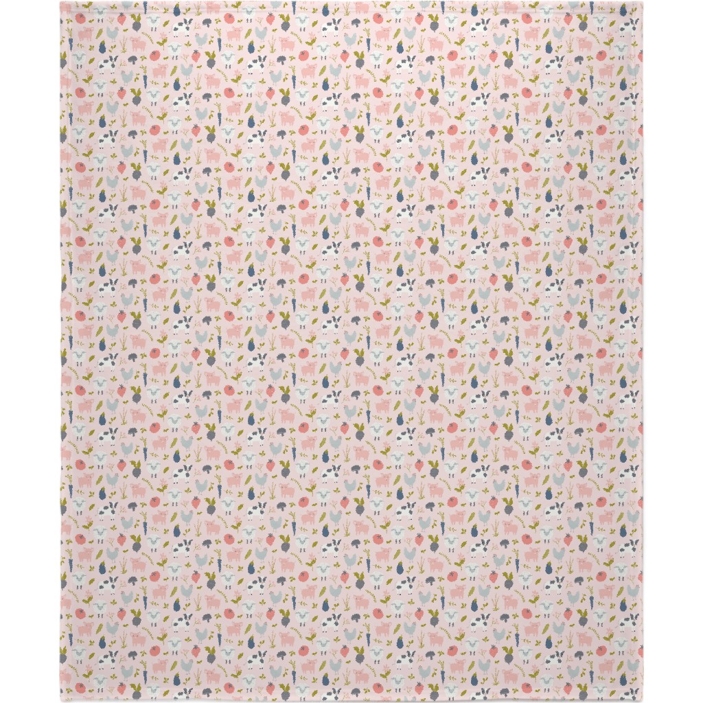 Farm Life - Pink Blanket, Sherpa, 50x60, Pink