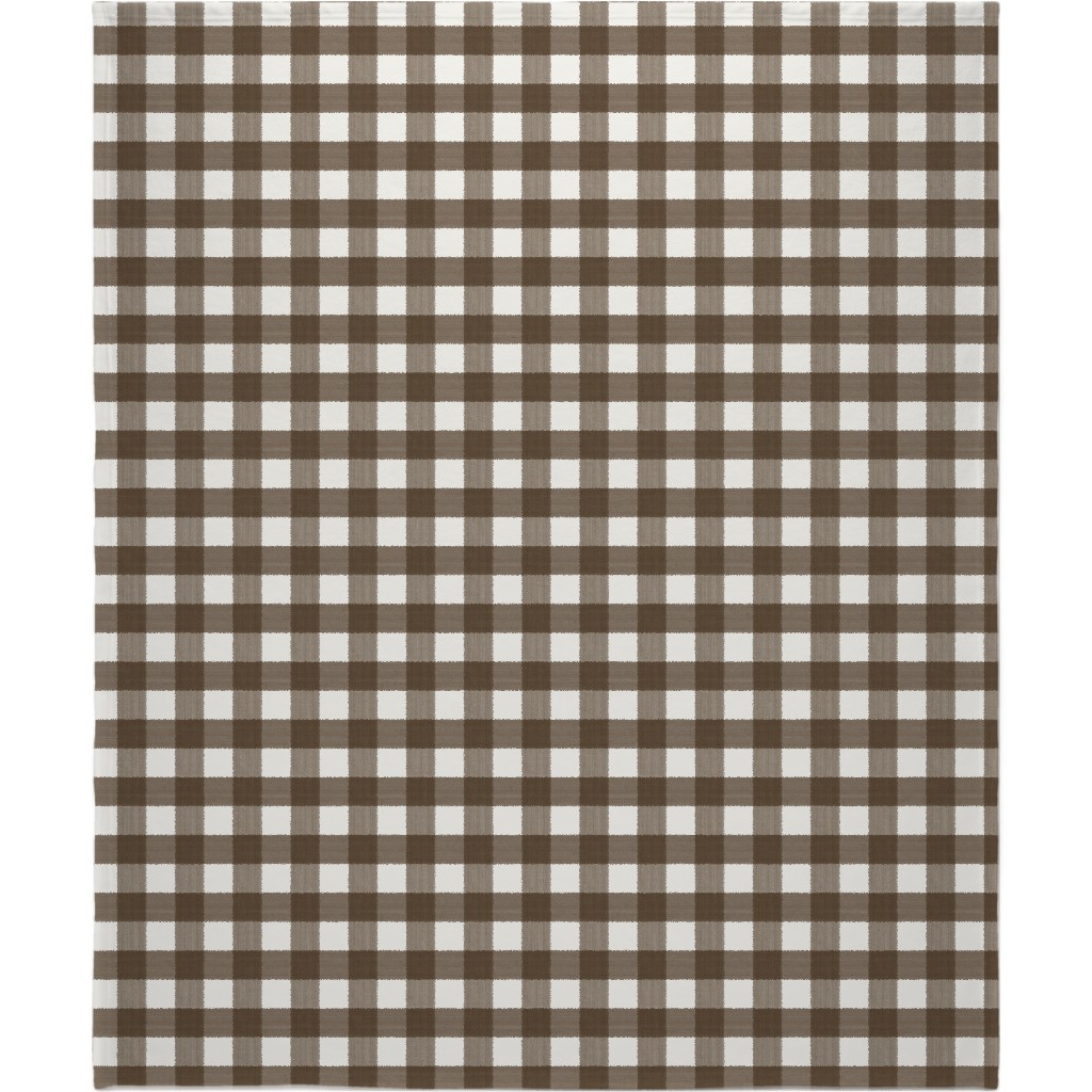 Cross Hatch Plaid Blanket, Sherpa, 50x60, Brown, Granite