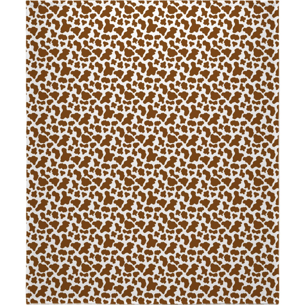 Cow Print Blanket, Sherpa, 50x60, Brown, Deep Chocolate