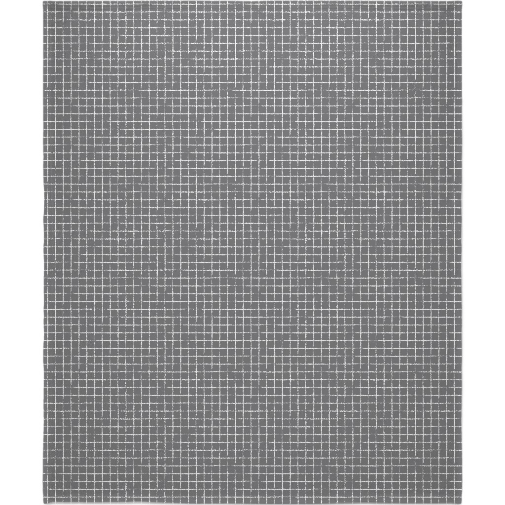 Minimalist Distorted Grid Blanket, Sherpa, 50x60, Gray