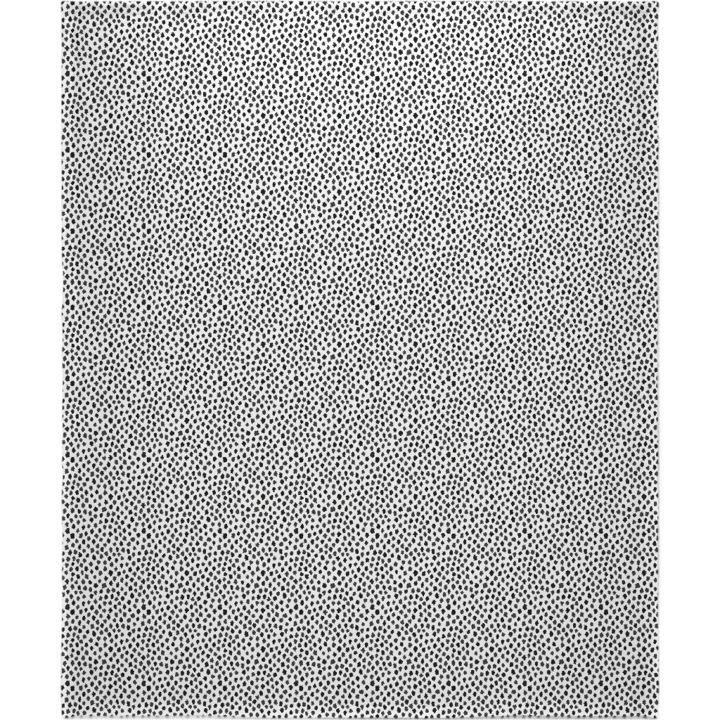Inky Spots - Black and White Blanket, Sherpa, 50x60, White