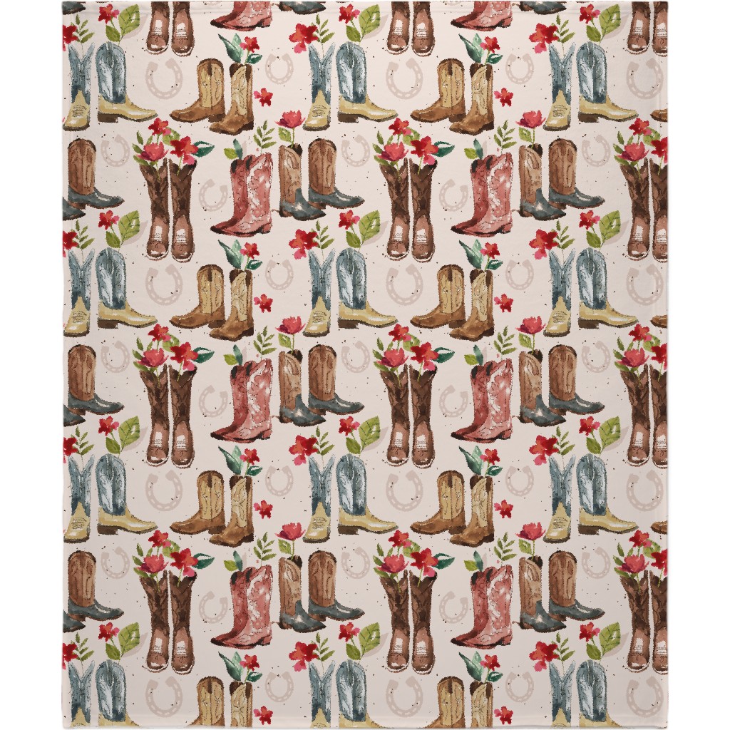 Western Boots - Multi Blanket, Sherpa, 50x60, Multicolor