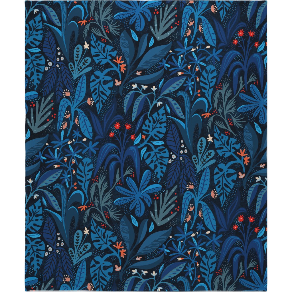 Jungle Nights Blanket, Sherpa, 50x60, Blue