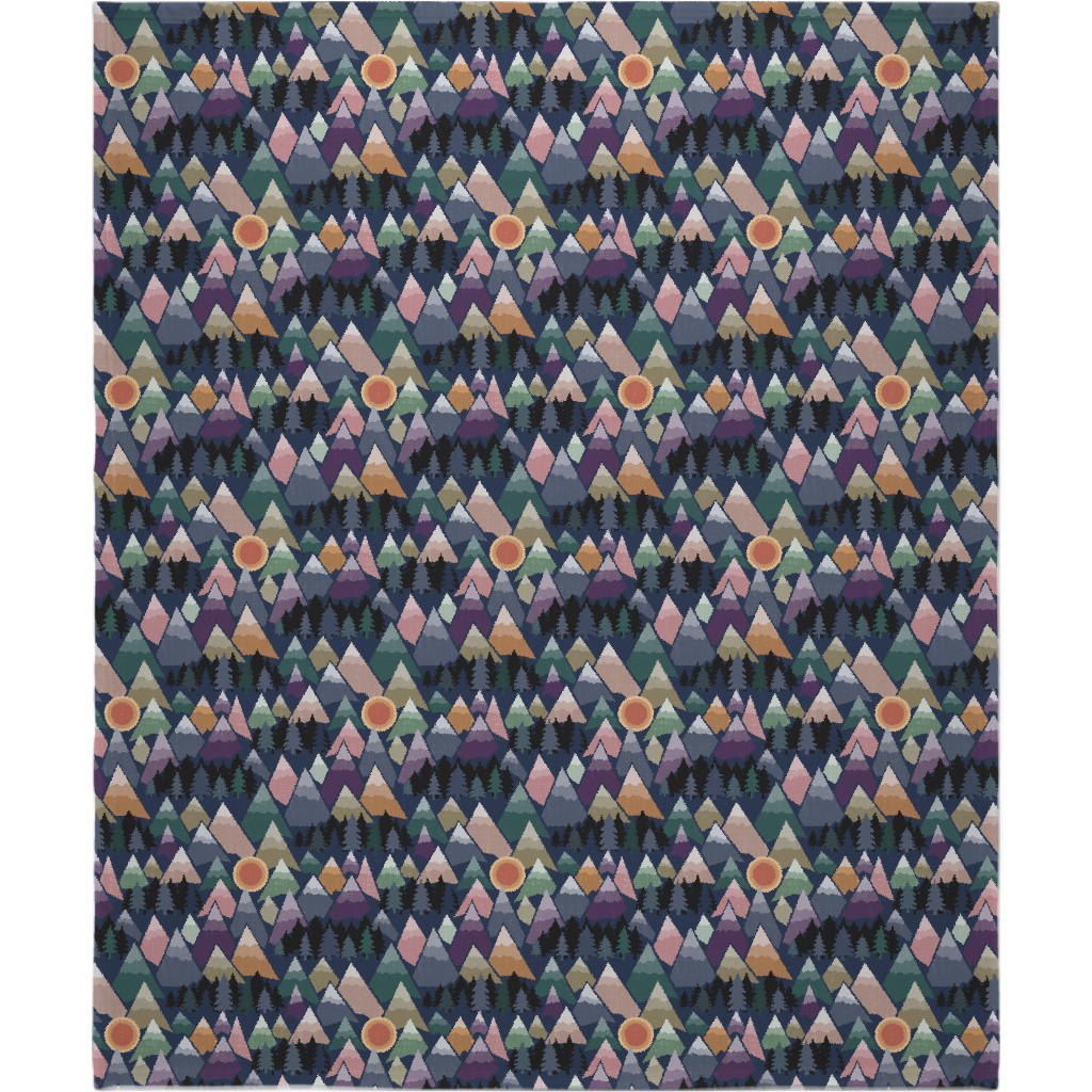 the Mountains Are Calling Blanket, Sherpa, 50x60, Multicolor