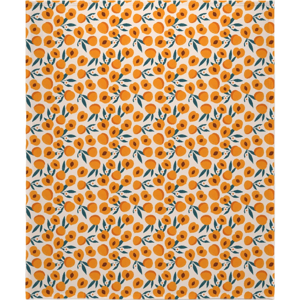 Summer Peches - Orange Blanket, Sherpa, 50x60, Orange, Orange