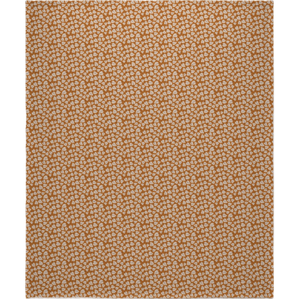 Falling Leaves - Terracotta Blanket, Sherpa, 50x60, Orange, Orange