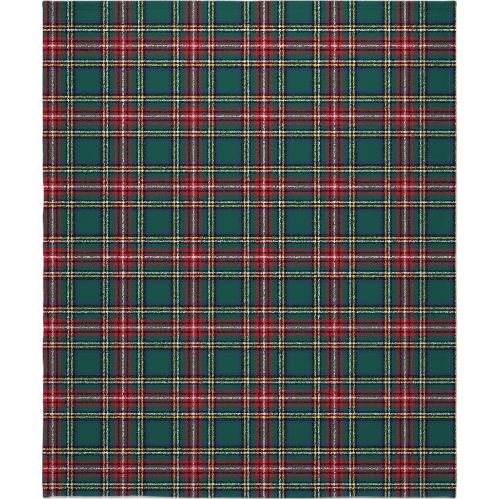Royal Stewart Tartan Plaid - Multi Blanket, Sherpa, 50x60, Green, Classic Green