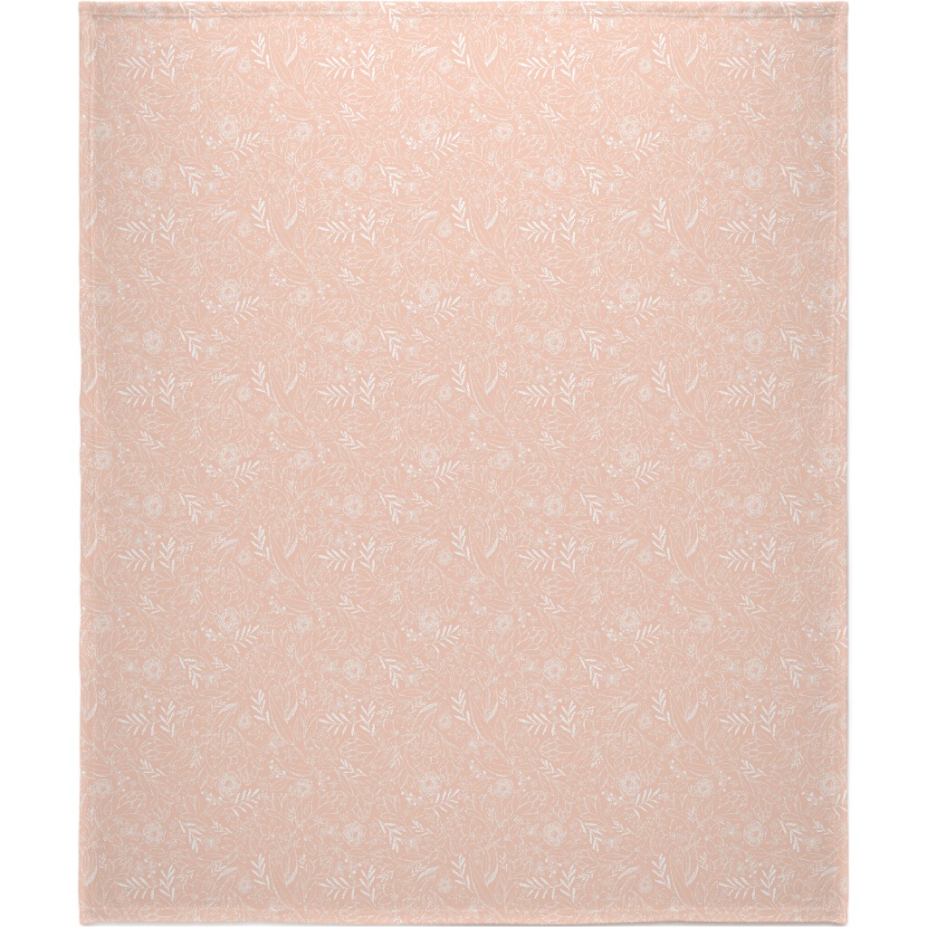 Botanical Sketchbook Blanket, Sherpa, 50x60, Pink