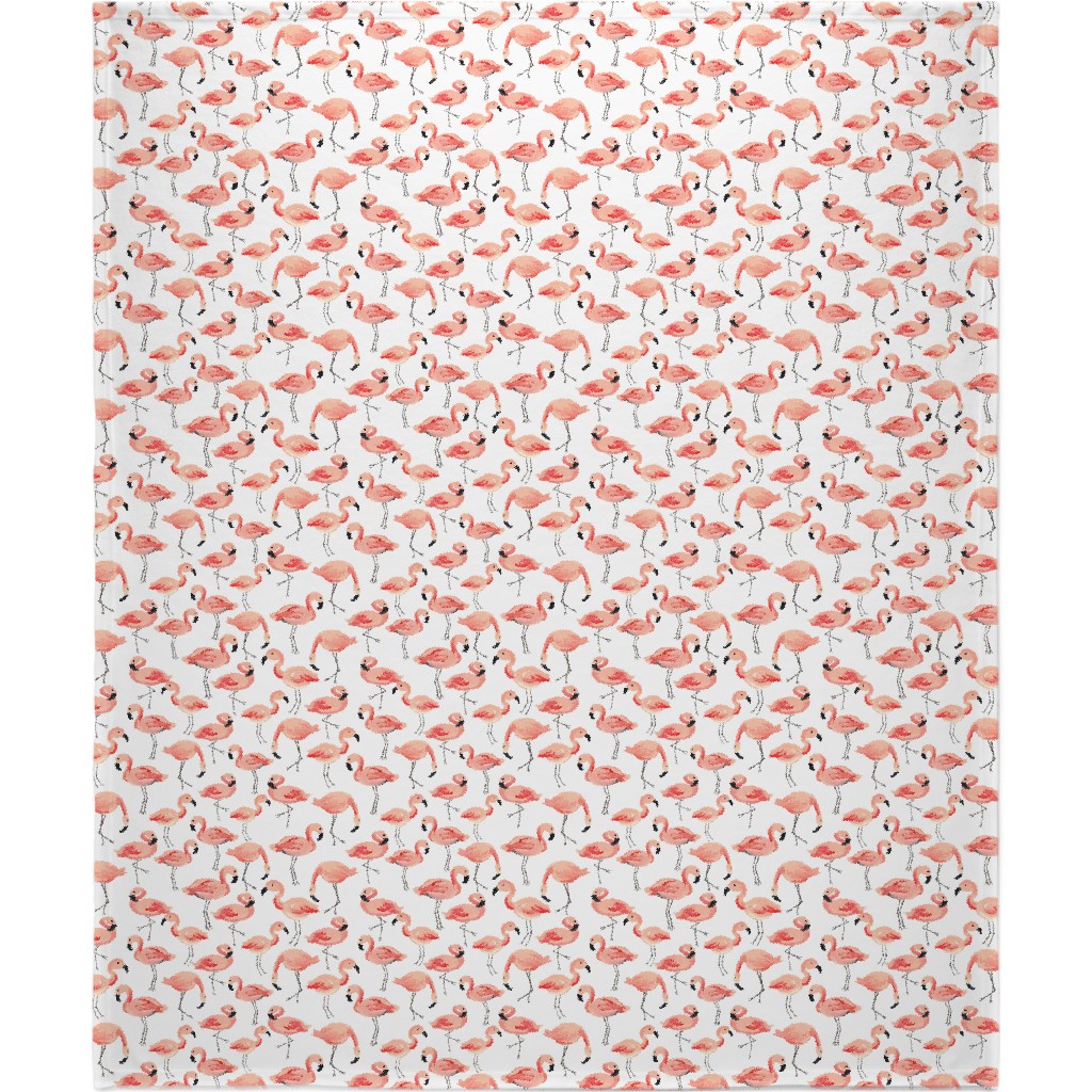 Flamingo Party - Pink Blanket, Sherpa, 50x60, Pink, Bright Pink