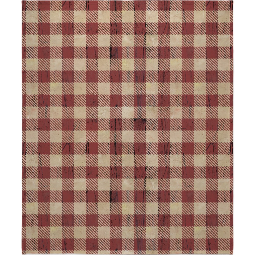 Rustic Buffalo Plaid - Red Blanket, Sherpa, 50x60, Red