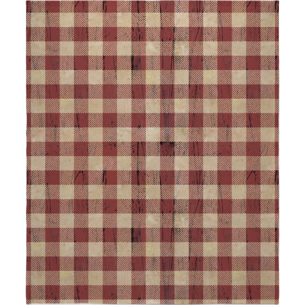 Rustic Buffalo Plaid - Red Blanket, Sherpa, 50x60, Red, Red