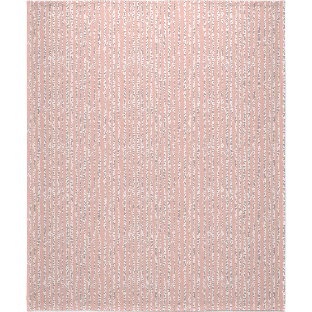 Birch Tree - Pink Blanket, Sherpa, 50x60, Pink