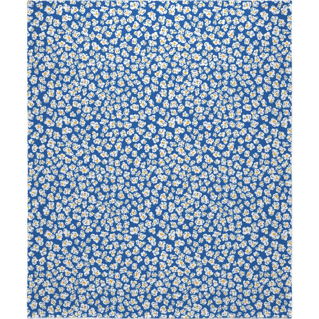 Pop, Pop, Popcorn - Blue Blanket, Sherpa, 50x60, Blue, True Blue