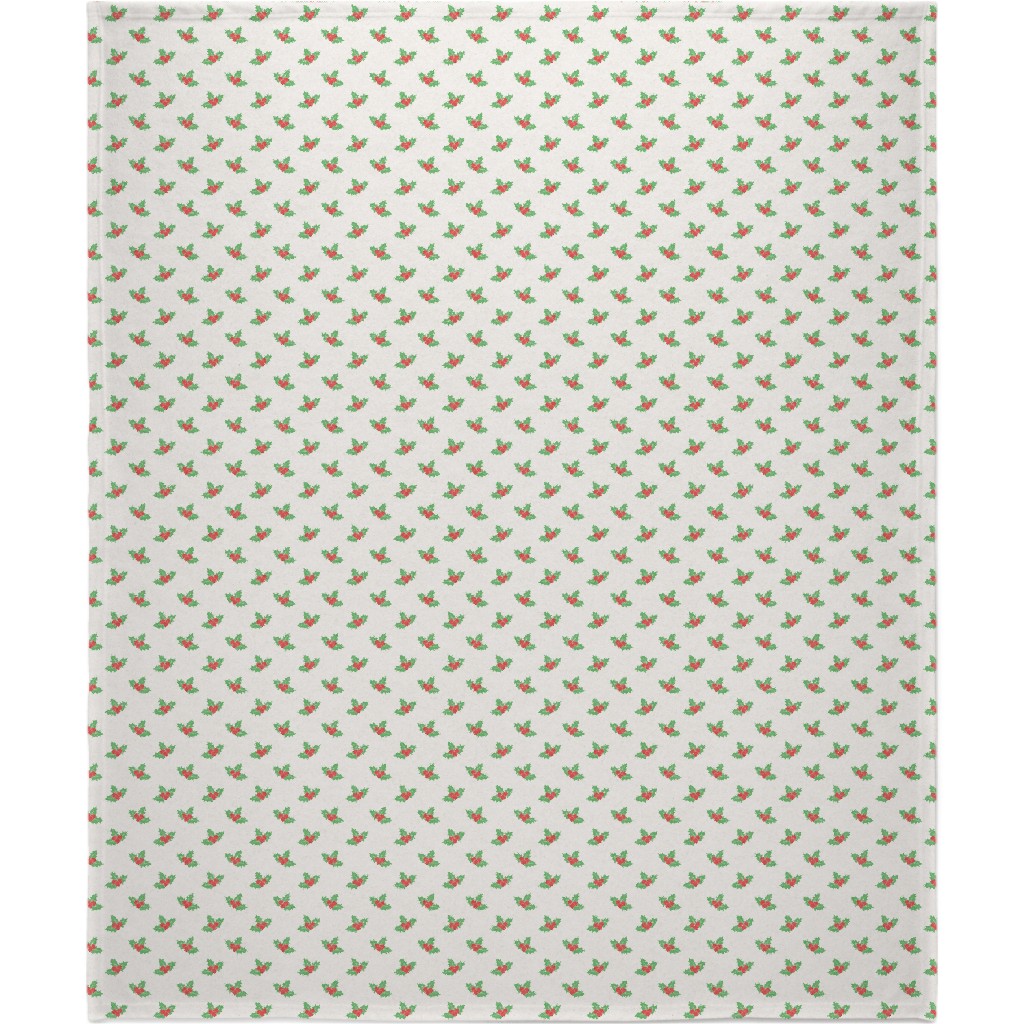Mistletoe - on White Blanket, Sherpa, 50x60, Beige