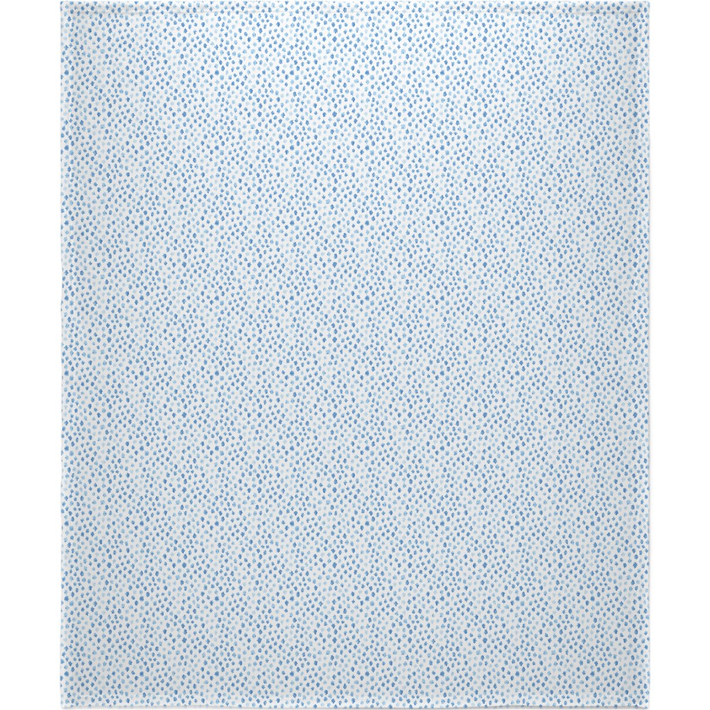 Blue Spots on White Blanket, Sherpa, 50x60, Blue, True Blue