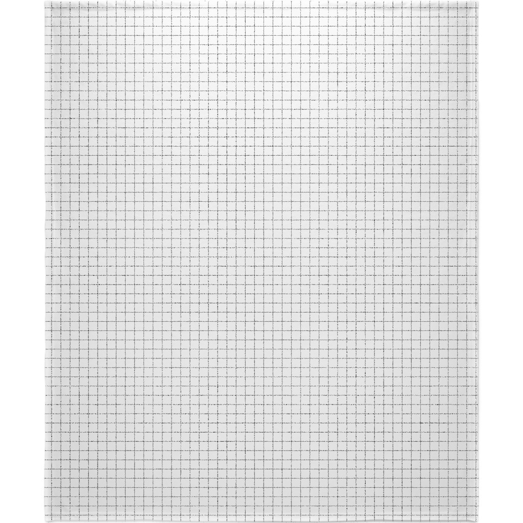 Black & White Grid Blanket, Sherpa, 50x60, White, White