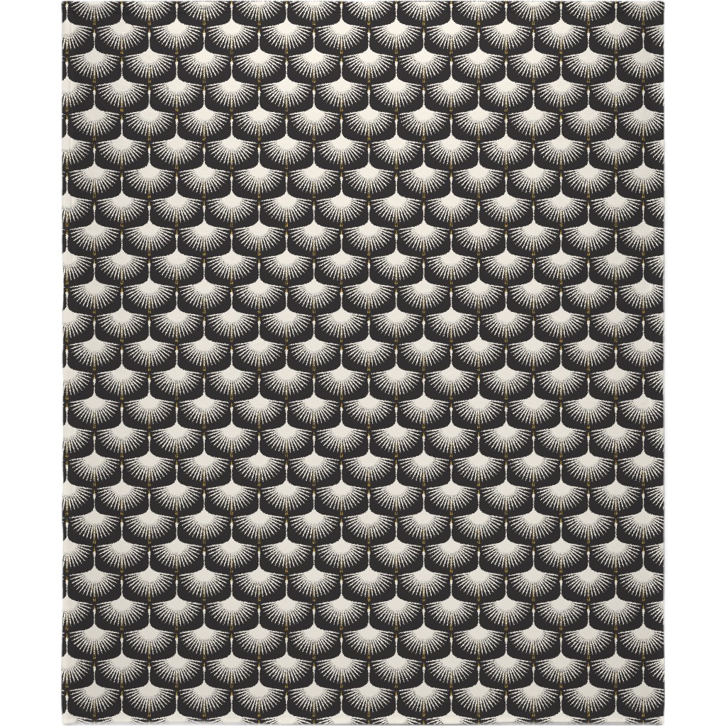 Art Deco Swans Blanket, Sherpa, 50x60, Black, Silhouette