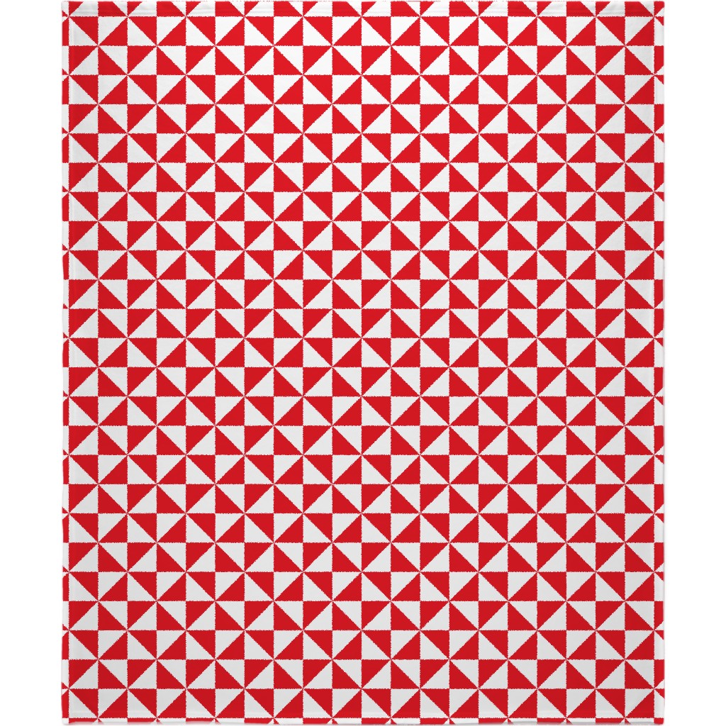 Pinwheels - Red and White Blanket, Sherpa, 50x60, Red, Red