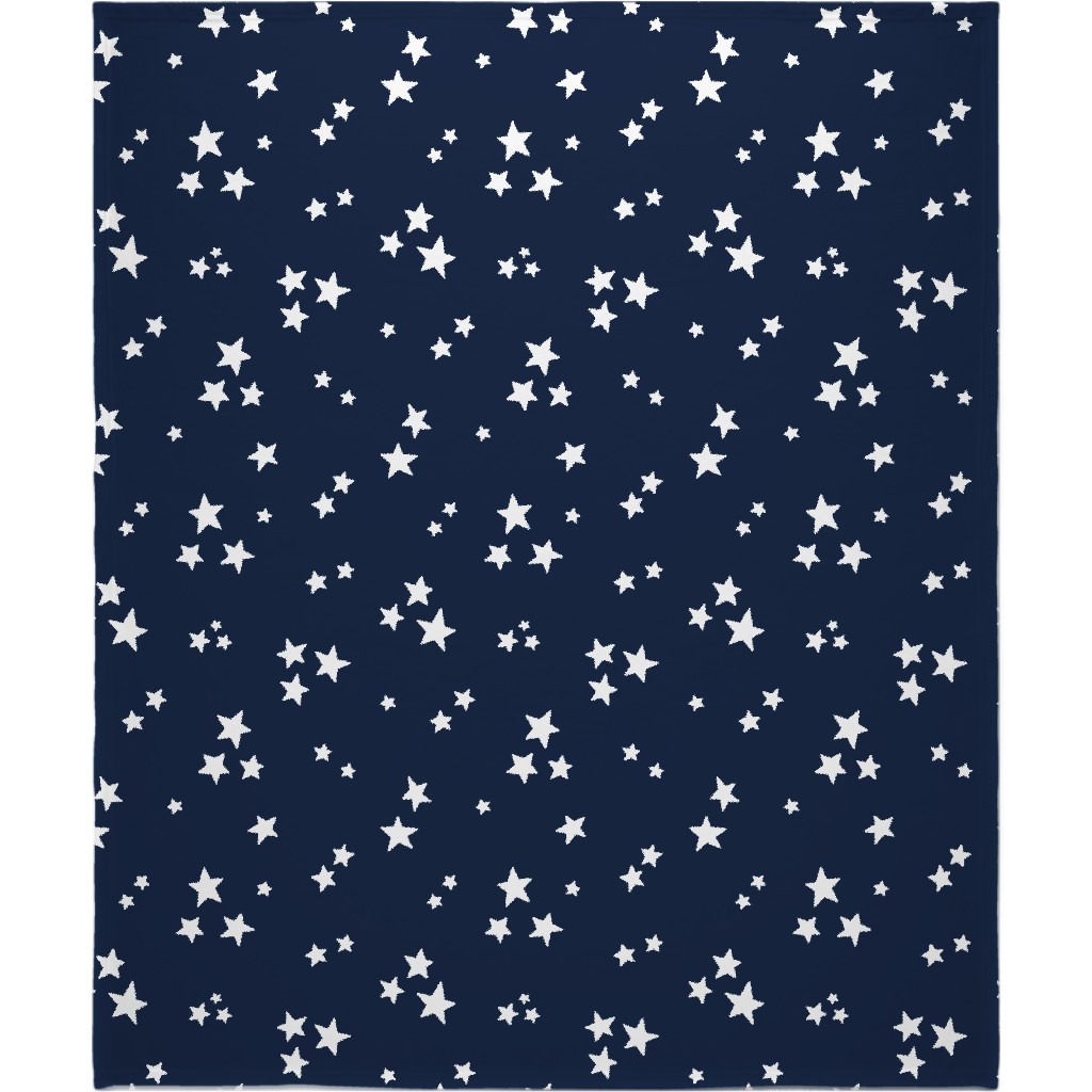 Stars Blanket, Sherpa, 50x60, Blue, Silhouette