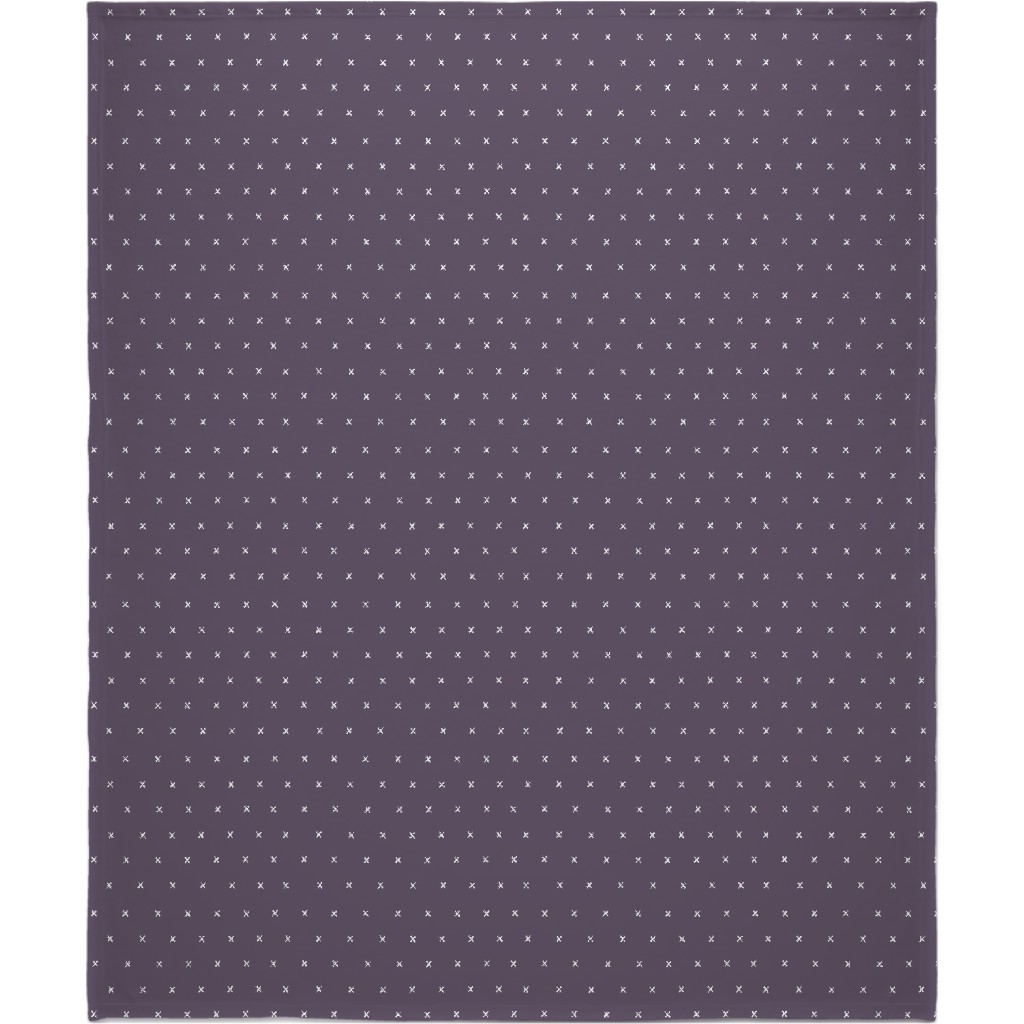 Criss Crosses on Purple Blanket, Sherpa, 50x60, Purple