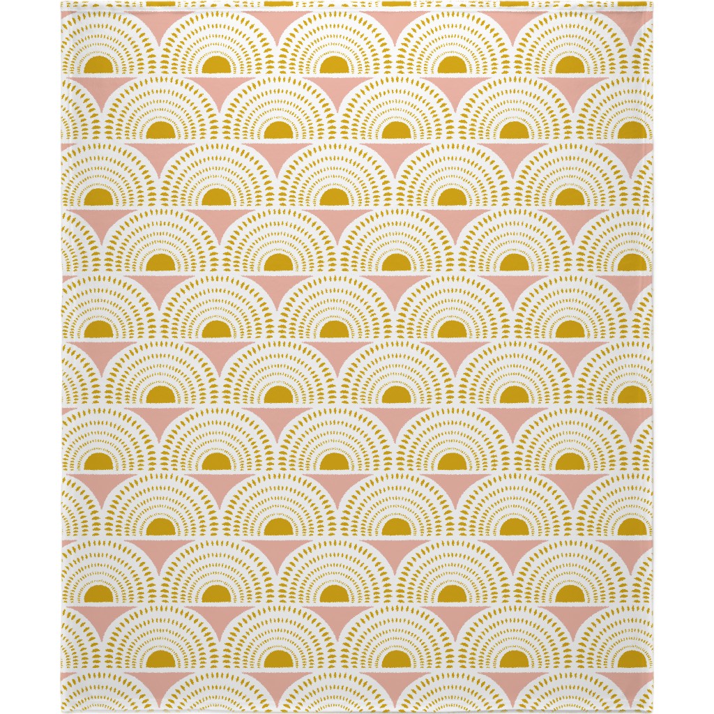 Aurora - Blush & Yellow Blanket, Sherpa, 50x60, Yellow