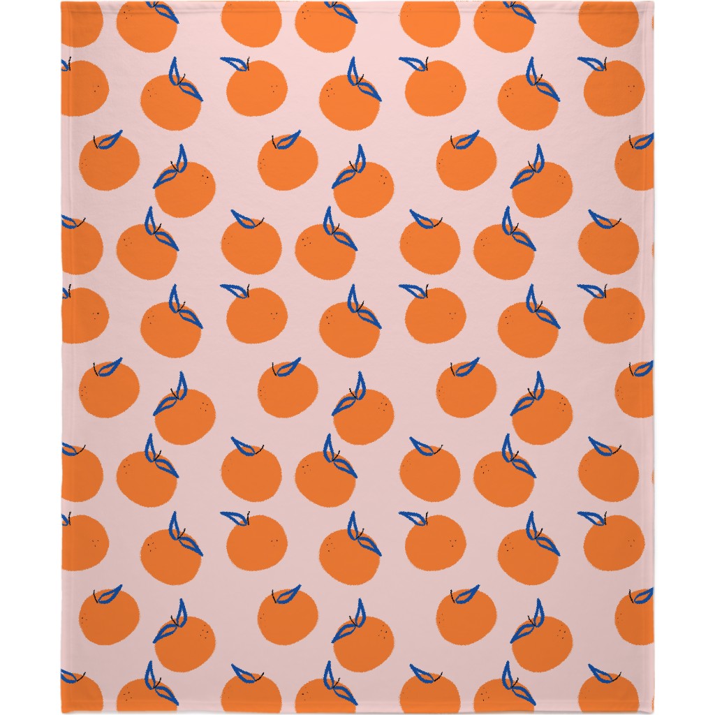 Clementines - Orange Blanket, Sherpa, 50x60, Orange