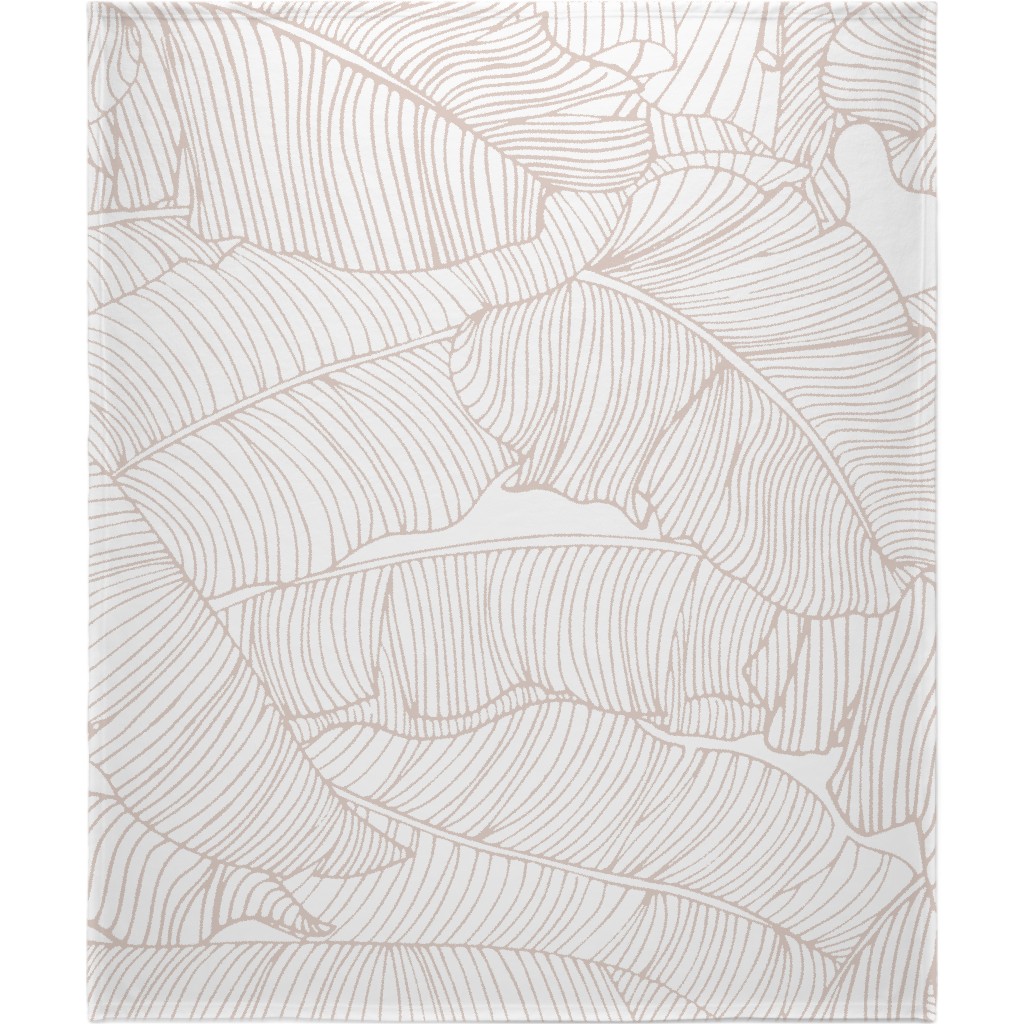 Banana Leaf - Blush Blanket, Sherpa, 50x60, Beige