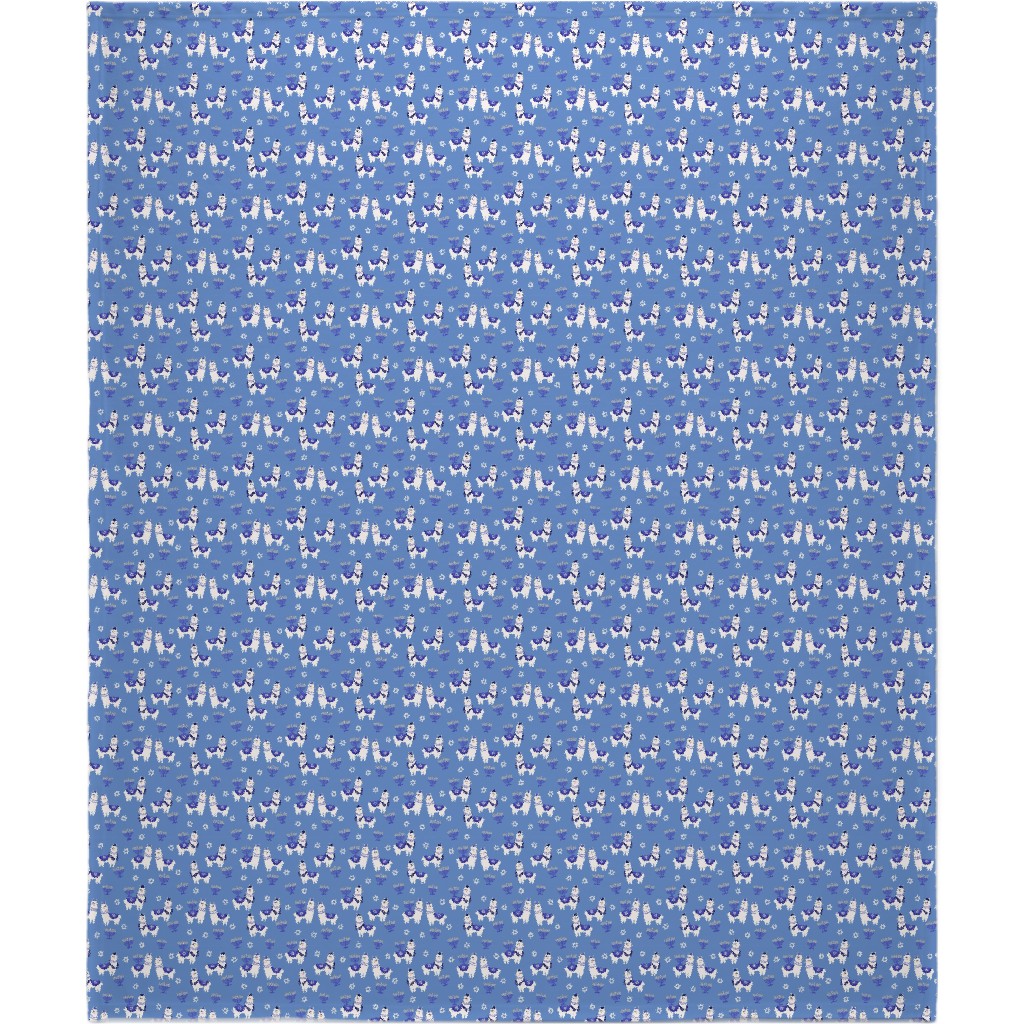Llamakah - Blue Blanket, Sherpa, 50x60, Blue