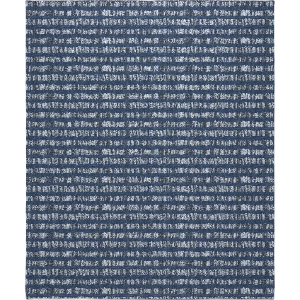 Denim Stripe Blanket, Sherpa, 50x60, Blue