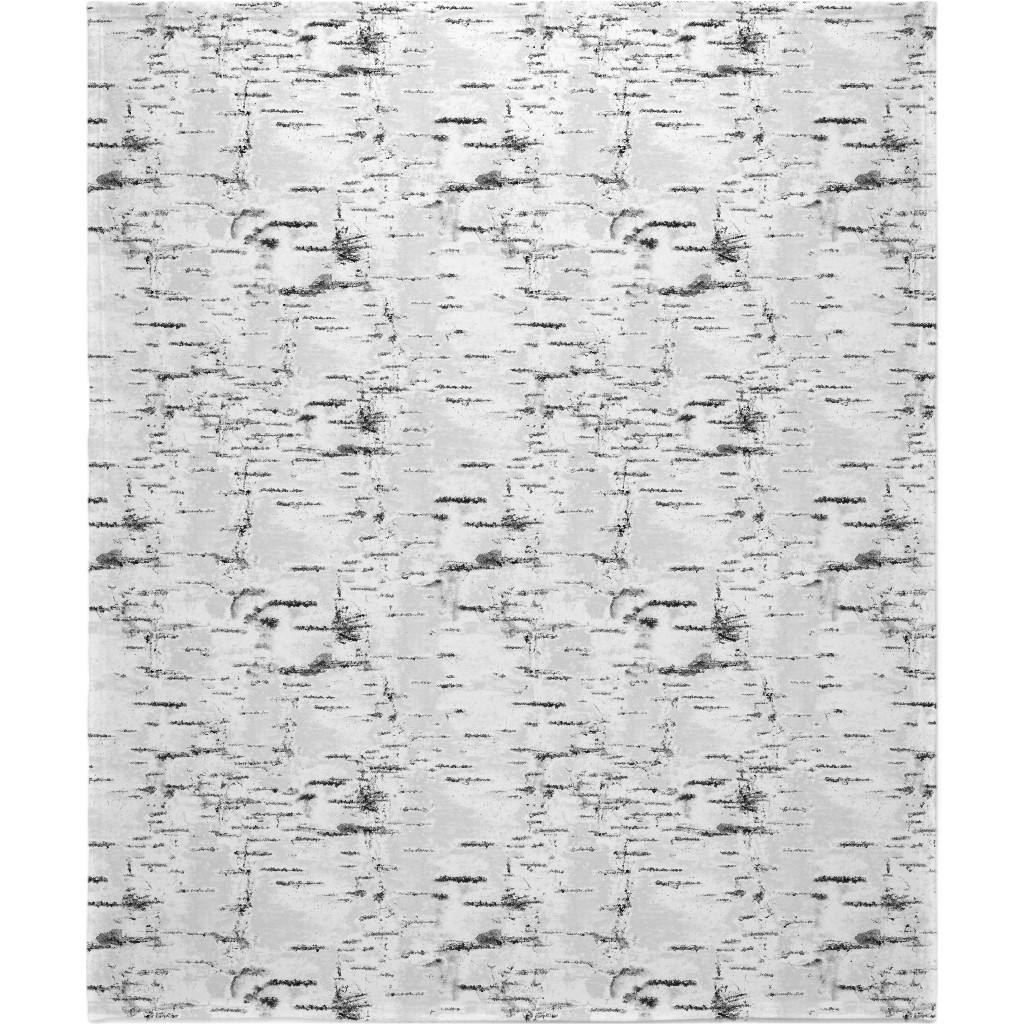 Birch Bark - White, Gray Blanket, Sherpa, 50x60, Gray