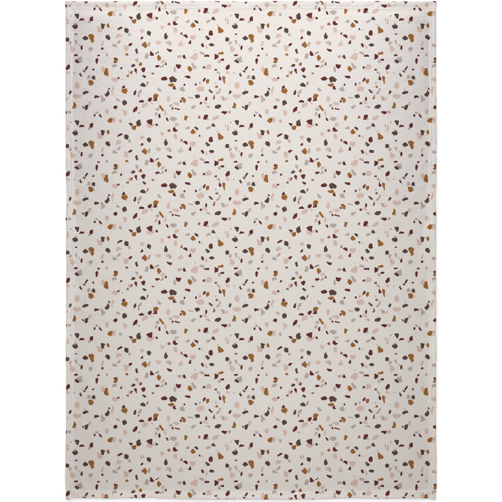 Terrazzo on Cream Blanket, Fleece, 60x80, Beige, Pearl
