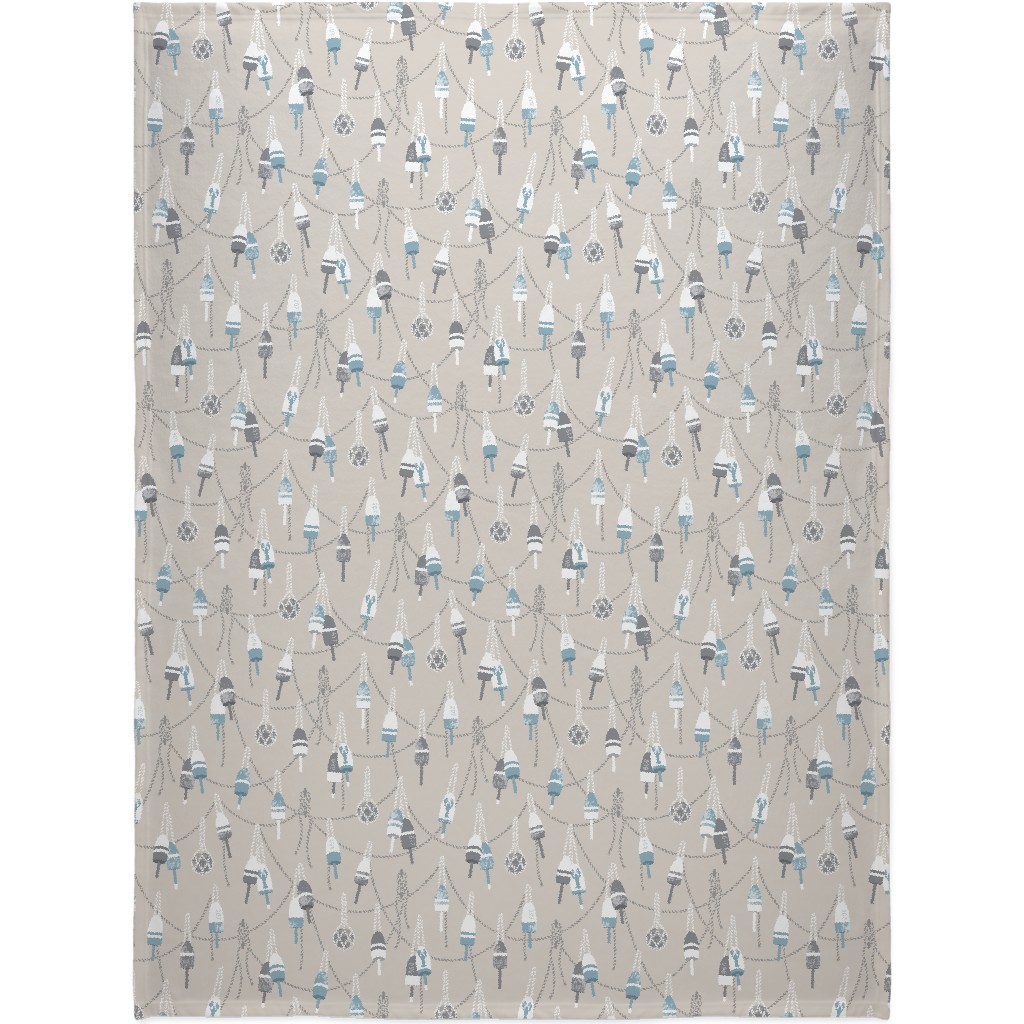 Lobster Buoy - Beige Blanket, Fleece, 60x80, Beige