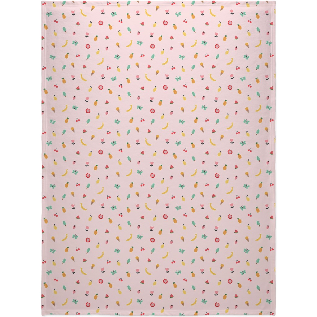 Freshy Summer - Pink Blanket, Fleece, 60x80, Pink