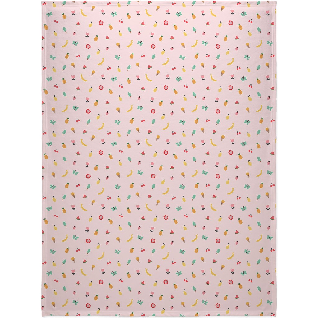 Freshy Summer - Pink Blanket, Fleece, 60x80, Pink, Bright Pink